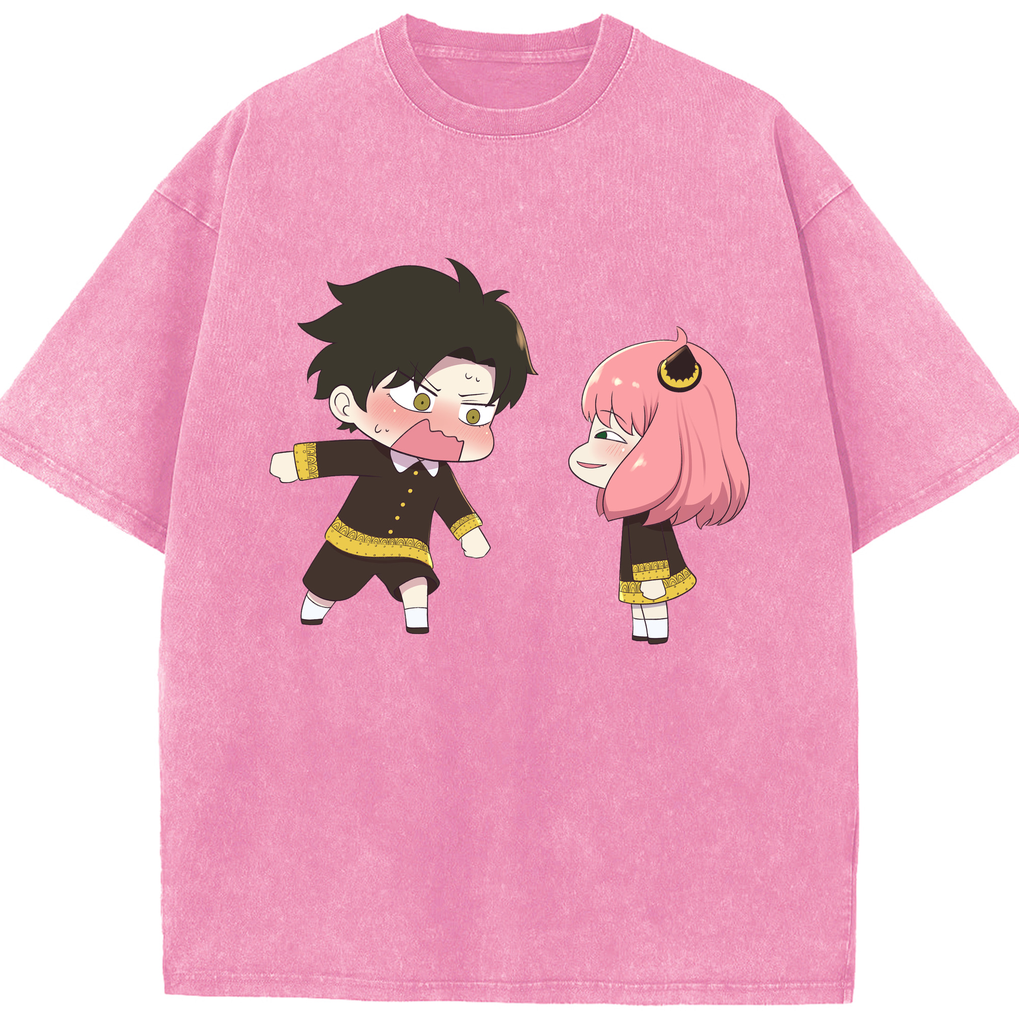 （画像用） SPY×FAMILY间谍家家酒 綿100% ヴィンテージ風 半袖Tシャツ（フロントプリント）
